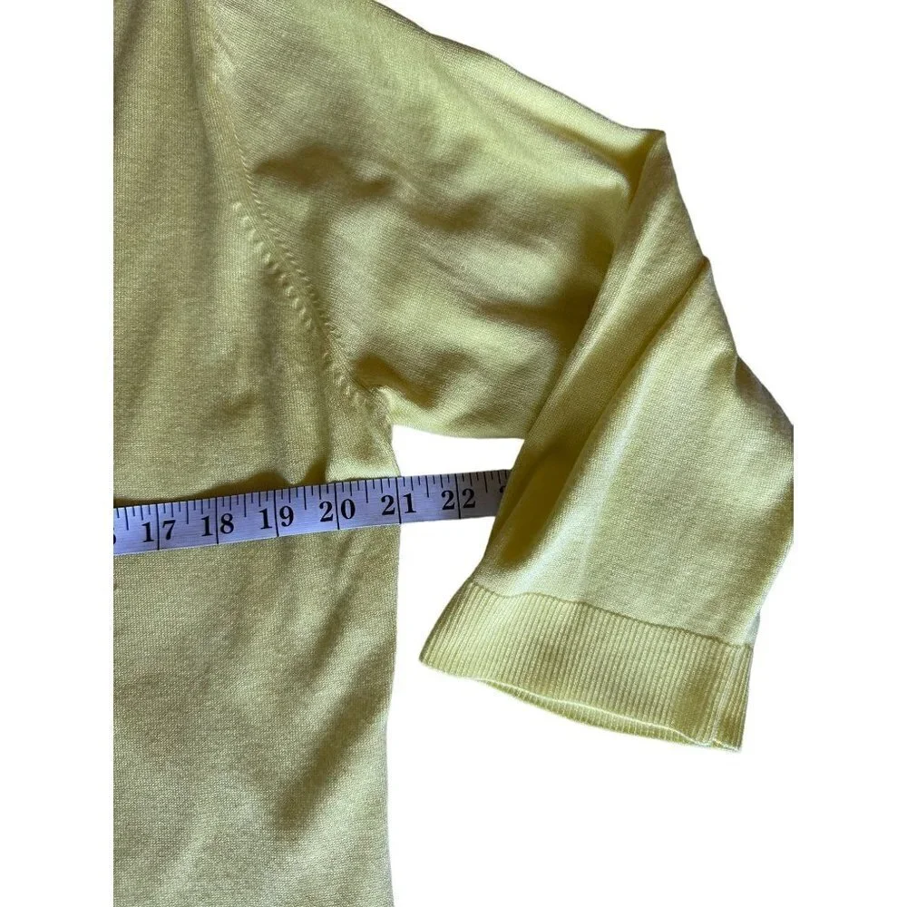 525 America Pullover Sweater Women's Size XXL Yellow 3/4 Sleeve V-Neck